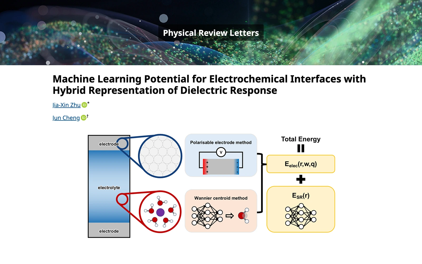 《Physical Review Letters》：应用于电化学界面模拟的机器学习势函数方法ec-MLP
