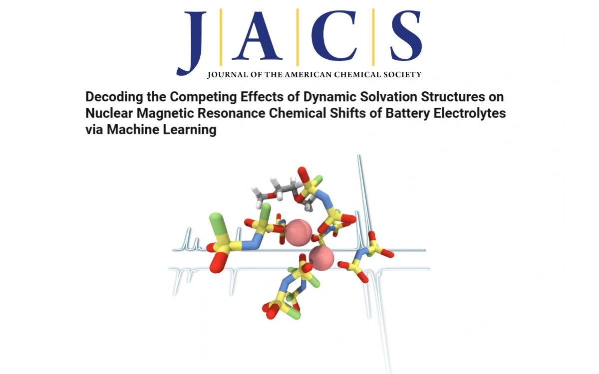 《Journal of the American Chemical Society》：机器学习核磁共振谱揭示电解质动态溶剂化结构的竞争效应